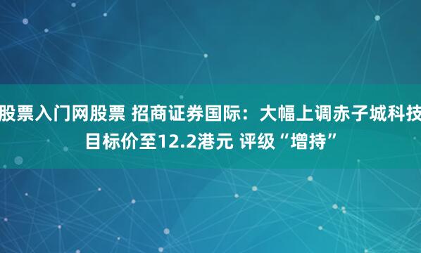 股票入门网股票 招商证券国际：大幅上调赤子城科技目标价至12.2港元 评级“增持”