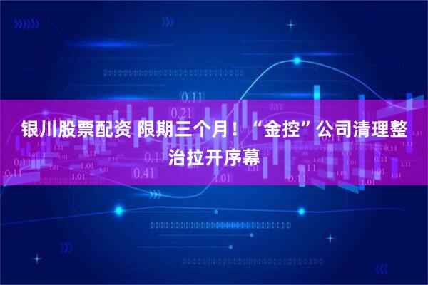 银川股票配资 限期三个月!“金控”公司清理整治拉开序幕